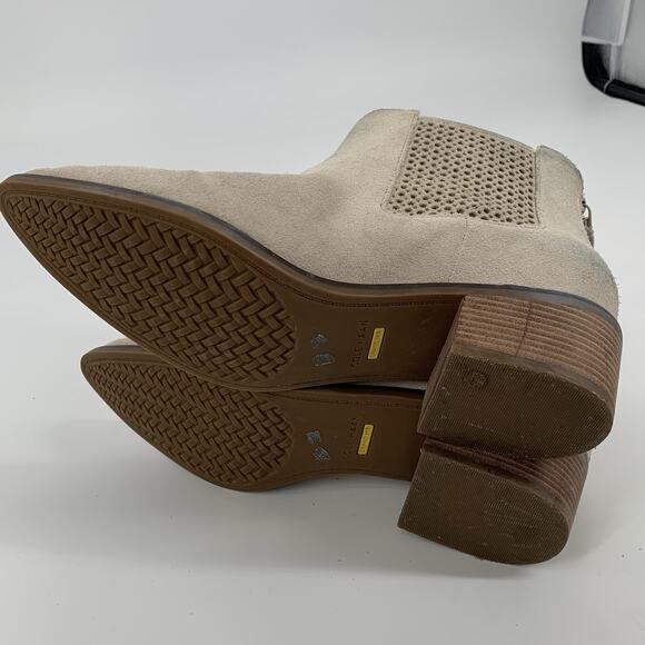 $170 Cole Haan Grand Series Val Perforated Suede Ankle Boots Size 10 Cream Birch - Picture 9 of 9